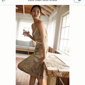 Anthropologie Lace Inset Midi Dress